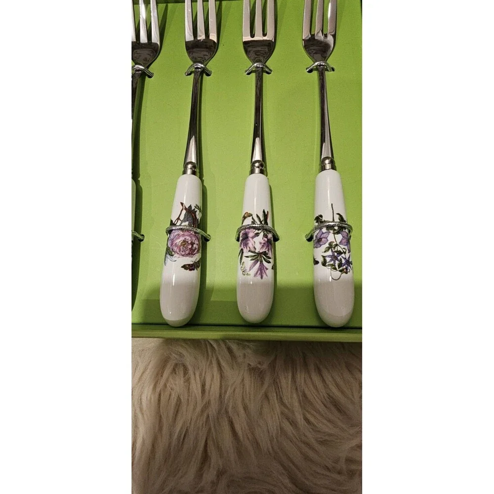 Portmeirion Botanic Garden Pastry Forks - Set of 6 NIB